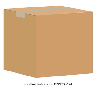 brown closed carton delivery packaging box isolated on white background. paper box sign. blank cardboard box.