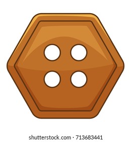Brown cloth button icon. Cartoon illustration of brown cloth button vector icon for web