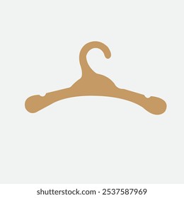 brown cloth hanger on white background