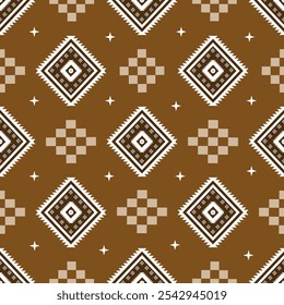 brown cloth pattern decorated with stars around Designed with geometric patterns that are perfectly combined and eye-catching in terms of fabric. Clothes or decorations Vector illustration