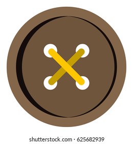 Brown clothing button icon flat isolated on white background vector illustration