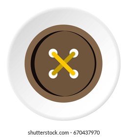 Brown clothing button icon in flat circle isolated vector illustration for web