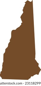 BROWN CMYK color detailed flat map of the federal state of NEW HAMPSHIRE, UNITED STATES OF AMERICA on transparent background