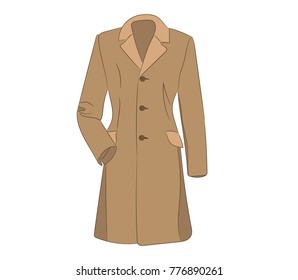 brown coat, isolated