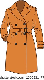 brown coat  vector illustration isolated on white background
