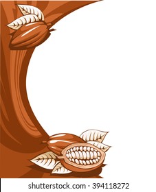 brown cocoa bean still life abstract background vertical design - vector