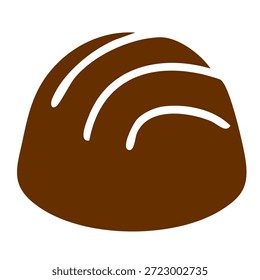 Símbolo de postre de cacao marrón que representa delicioso regalo y refrigerio de lujo para bodas
