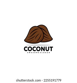 brown coconut design icon template for your business