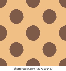 Brown Coconut Fruit Seamless Pattern, in Flat Design Style. Hand Drawn Cartoon Coconuts on Sand Background, Simple Tropical Design. Summer Illustration.