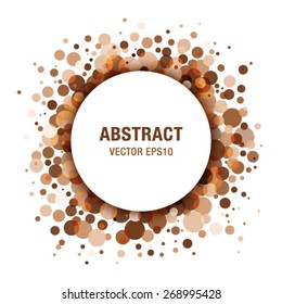 Brown - Coffee Abstract Circle Frame Design Element, vector illustration 