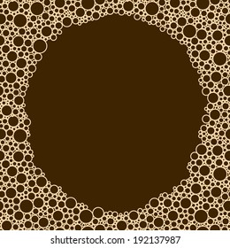 Brown coffee background with bubbles frame