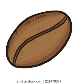 brown coffee bean / cartoon vector and illustration, hand drawn style, isolated on white background.