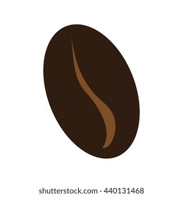 brown coffee bean front view over isolated background,vector illustration
