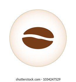Brown coffee bean icon. Isolated object. Vector