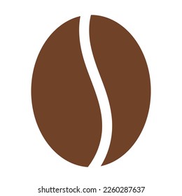 Icono de habas de café marrón. Vector aislado en fondo blanco