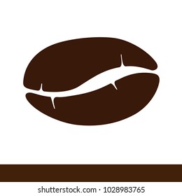 Brown coffee bean isolated icon on white background