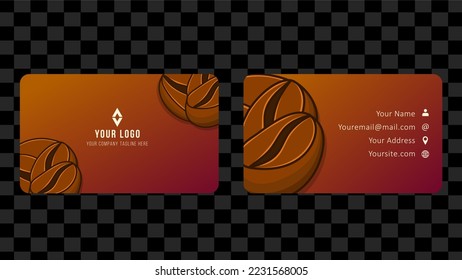 Brown Coffee Bean Name Card and Business Card Template Design Abstract Background EPS 10 Vector