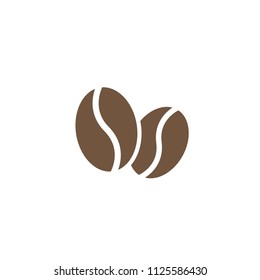 brown coffee beans icon. caffeine symbol. Flat vector illustration isolated on white background.