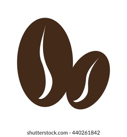 brown coffee beans icon front view over isolated background,vector illustration