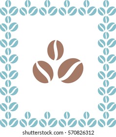 Brown Coffee Beans Icon Isolated on White Background
