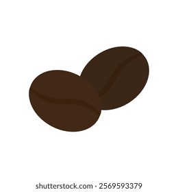 Brown coffee beans icon. Vector illustration.