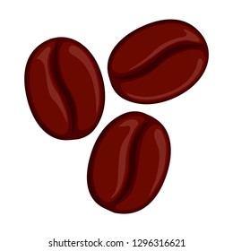 Brown coffee beans. Vector illustration