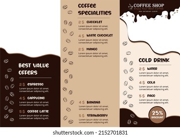 Brown Coffee Brochure Template Vector