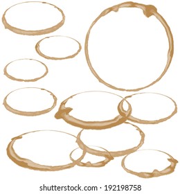 Brown Coffee cup mark on white. EPS10