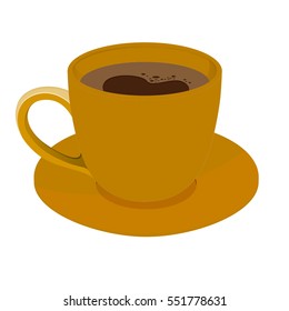 brown coffee cup on a white background
