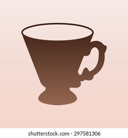 Brown Coffee cup and Tea cup icon set.Illustration eps10 
