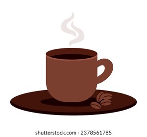 brown coffee cup vector isolated