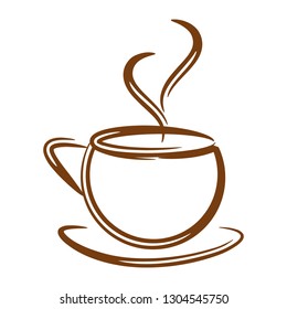 Brown coffee cup vector with steam