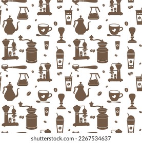 Brown Coffee Equipment Pattern Collection