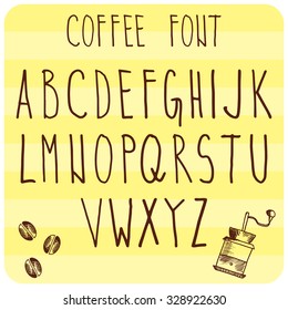 Brown coffee font