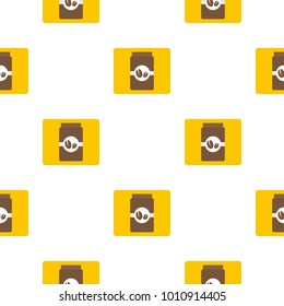 Brown coffee jar pattern seamless flat style for web vector illustration