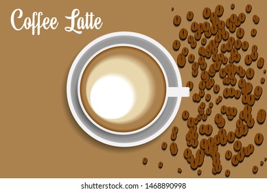 brown coffee latte vector image food and drink
