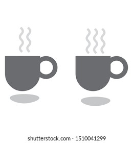 Brown  coffee with a light grey shadow below. Vector design of a mug.