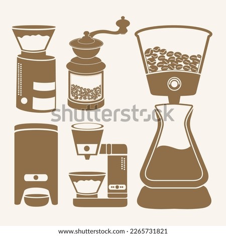 Brown Coffee Machine Silhouette Collection