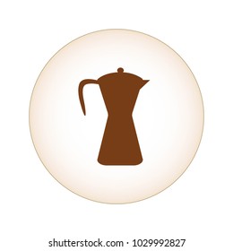 Brown coffee maker icon in the circle. Isolated object. Vector


