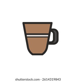 Brown coffee mug or cup icon