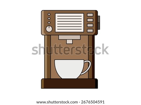 Brown coffee pot on a white background