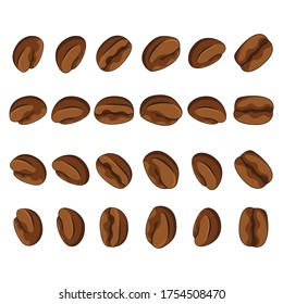 Brown Coffee Seeds Pattern Icon Vector