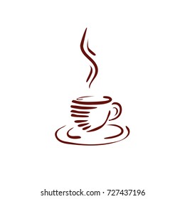 brown coffee silhouette