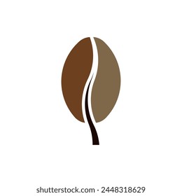 brown coffee tree logo vector icon design