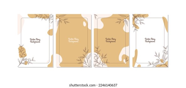 Brown Coffee Vector Set banner Template Vector illustration for mobile applications, advertisements, banners, invitation, covers, greeting card, social media posts, story, and stories