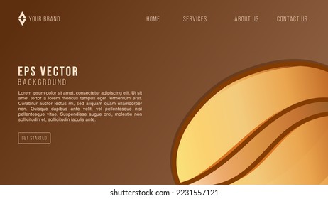 Brown Coffee Web Design Abstract Background Lemonade EPS 10 Vector For Website, Landing Page, Home Page, Web Page, Web Template
