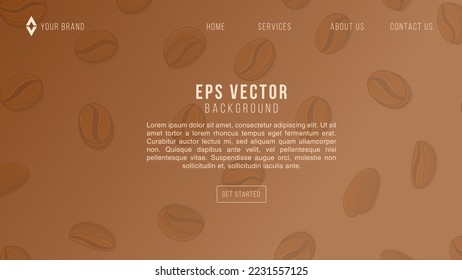 Brown Coffee Web Design Abstract Background Lemonade EPS 10 Vector For Website, Landing Page, Home Page, Web Page, Web Template