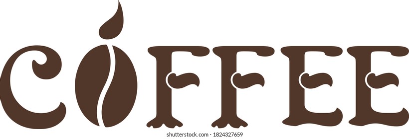 a brown coffee writing vector