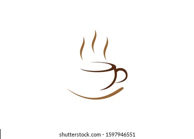 brown coffeee cup logo concept