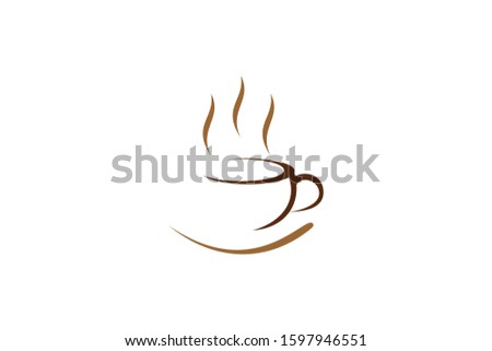 brown coffeee cup logo concept